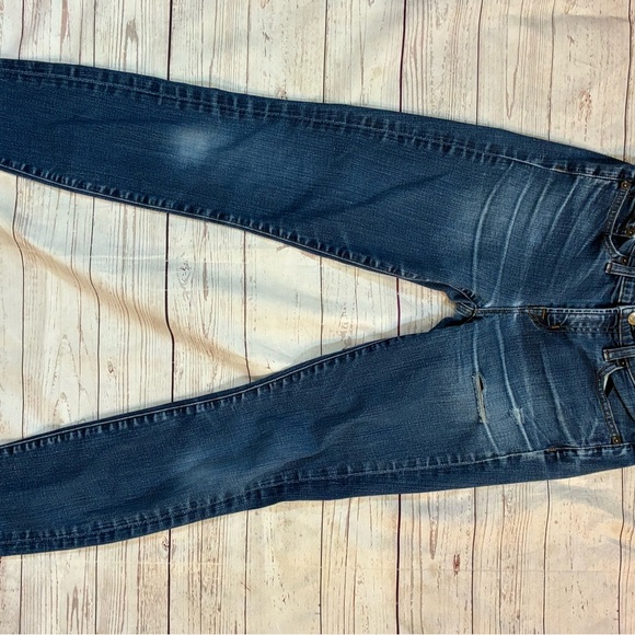 J. Crew 26 Toothpick Blue Straight Leg Cropped Jeans Classic Indigo Wash - Picture 10 of 15